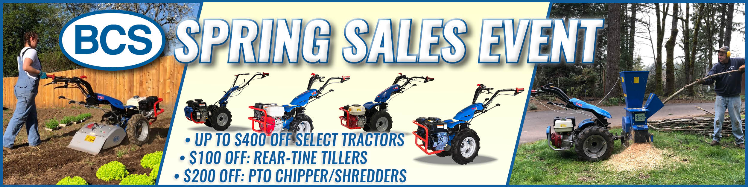 Spring Sale: Save BIG on Tractors, Tillers and Chippers!